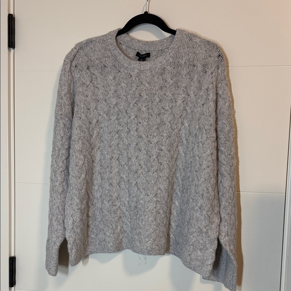 Halogen Soft Gray and Silver Knit Sweater